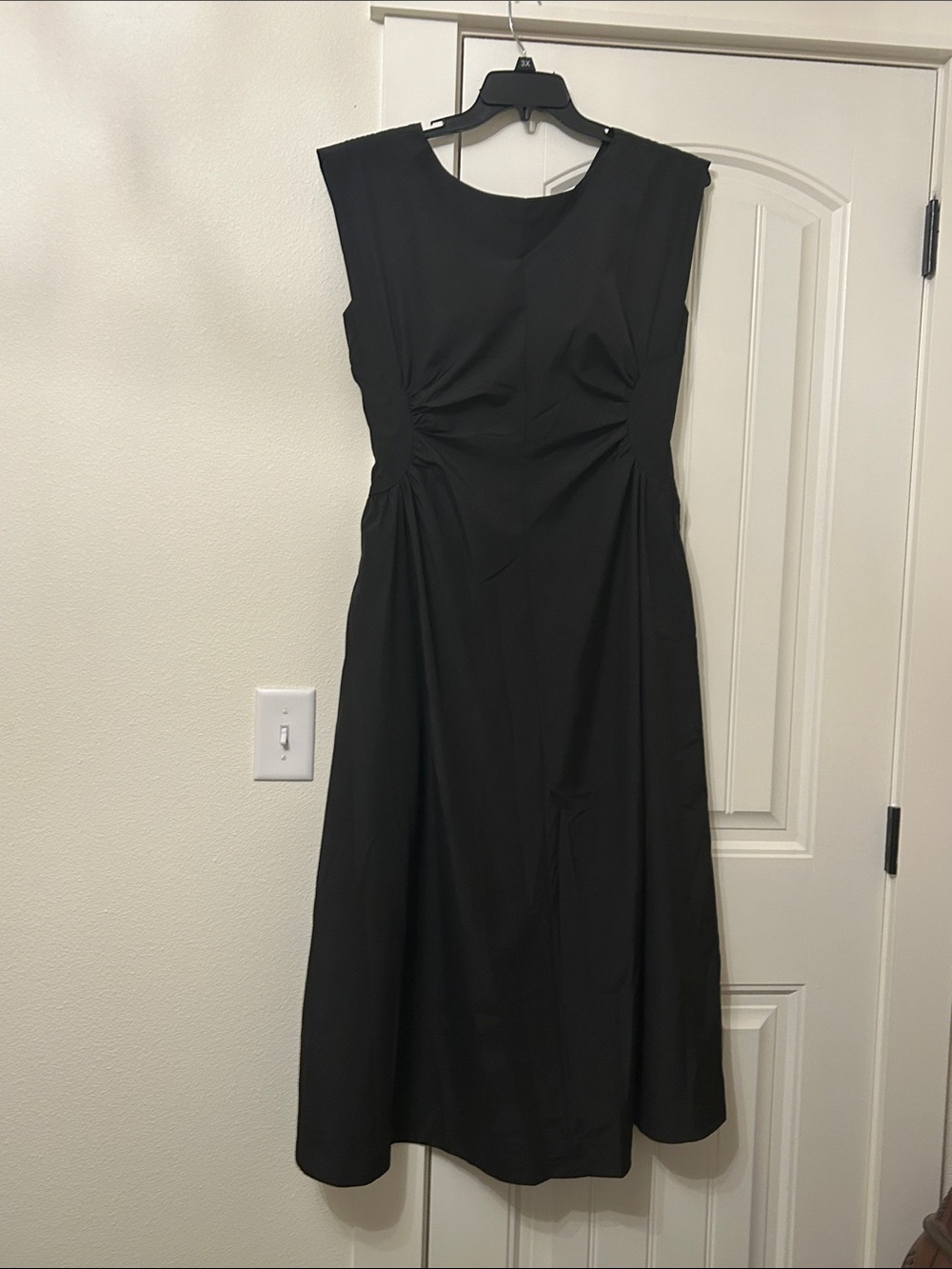 Black Maxi  Dress with Subtle Side Ruching